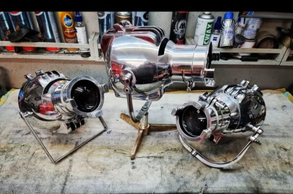  Polished Strand Patt 23 Vintage Theatre Lights